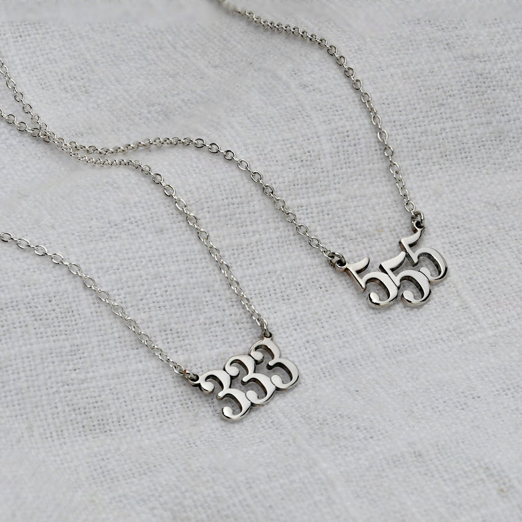 Personalised Sterling Silver Angel Number Necklace