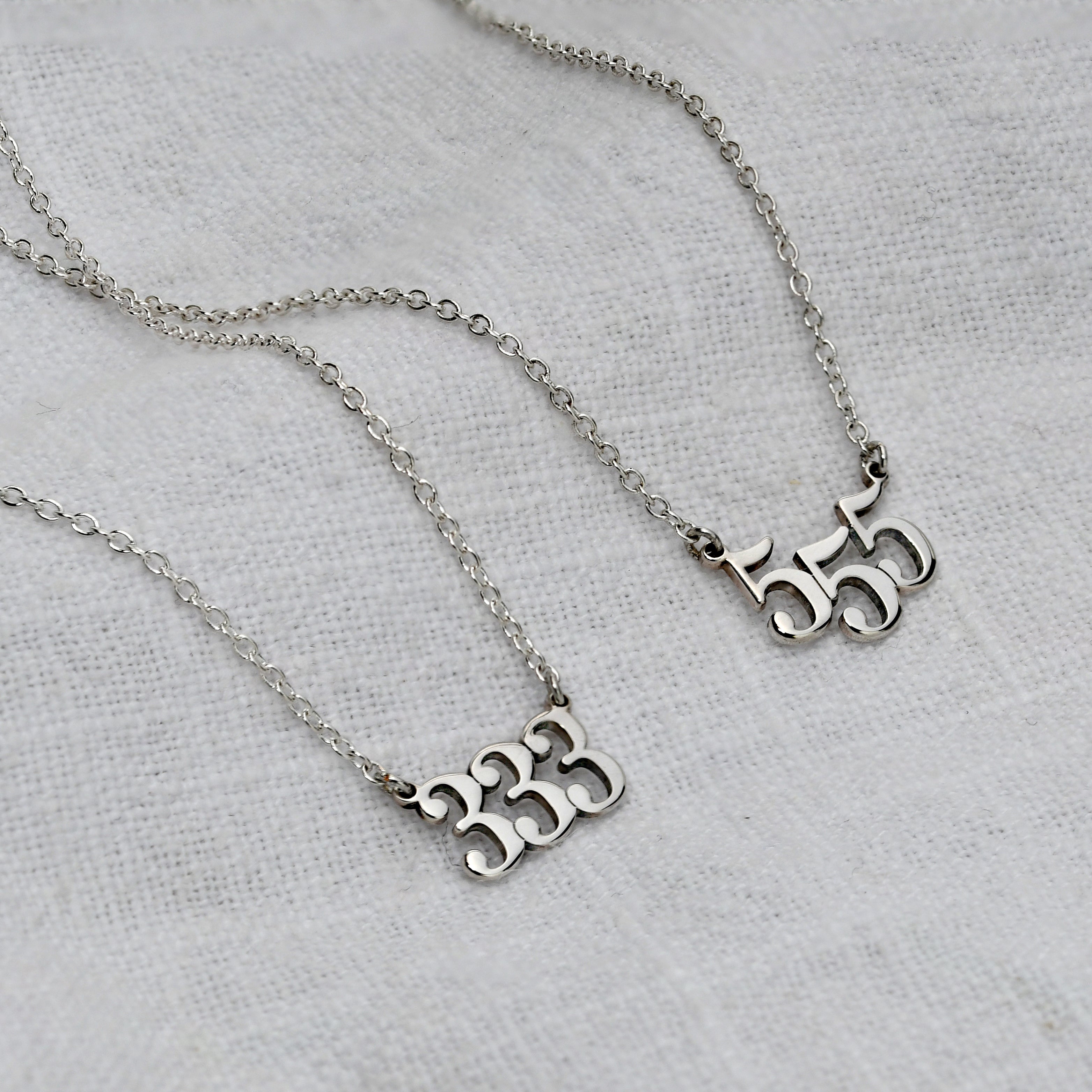 Personalised Sterling Silver Angel Number Necklace