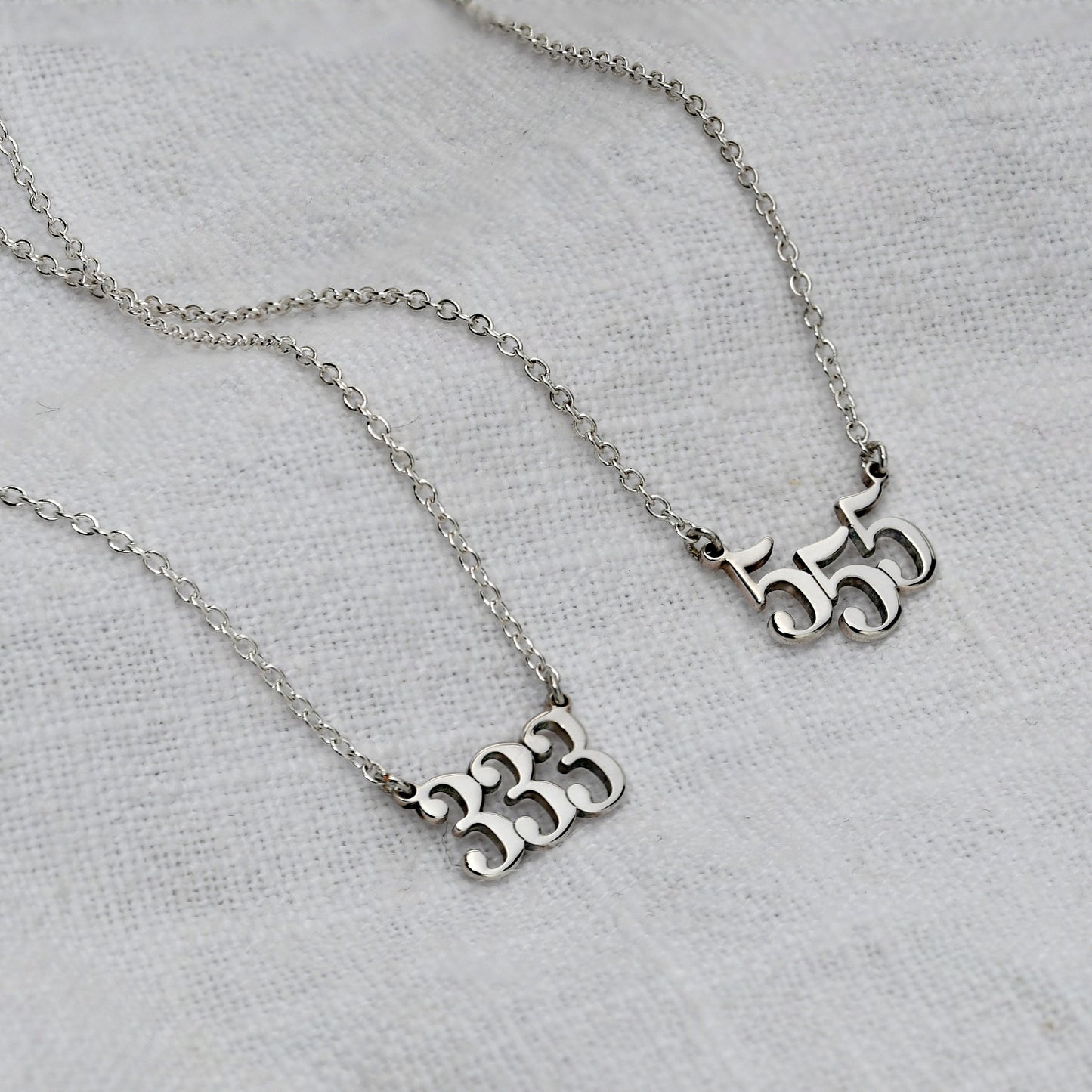 Personalised Sterling Silver Angel Number Necklace