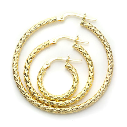 9ct Yellow Gold Twisted Creole Earrings