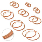 Rose Gold Plated Sterling Silver 2mm Tube Sleeper Hoop Earrings 12mm - 70mm