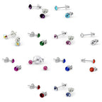 4mm Round Crystal Sterling Silver Stud Earrings