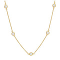 Gold Plated Sterling Silver Multi CZ Opal Rub Over Necklace 16+2 Inches
