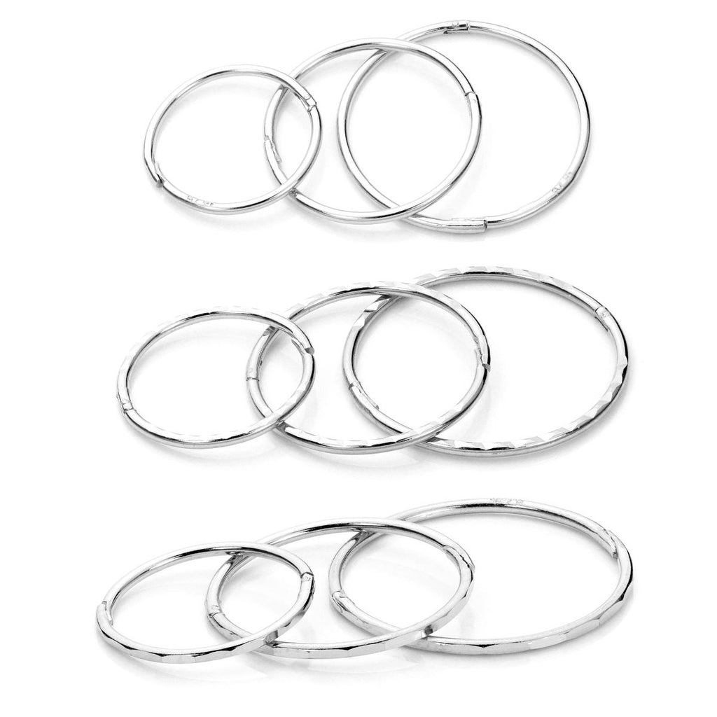 Sterling Silver Hinged Hoop Earrings