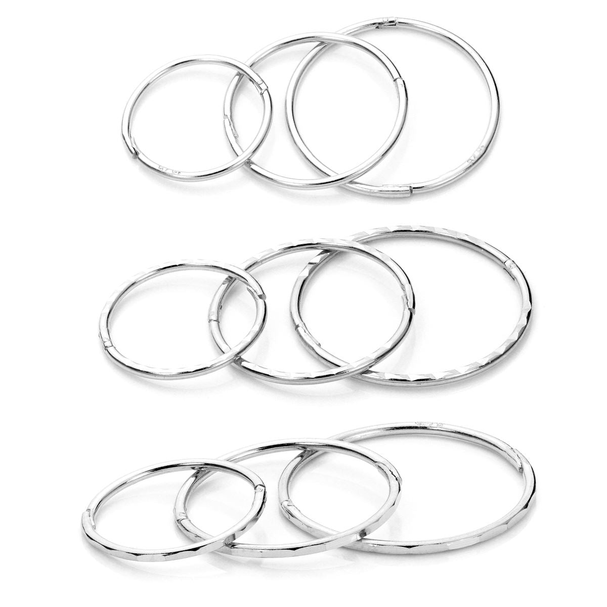 Sterling Silver Hinged Hoop Earrings