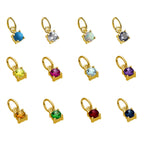 Gold Plated Sterling Silver 4mm CZ Birthstone Claw Charm