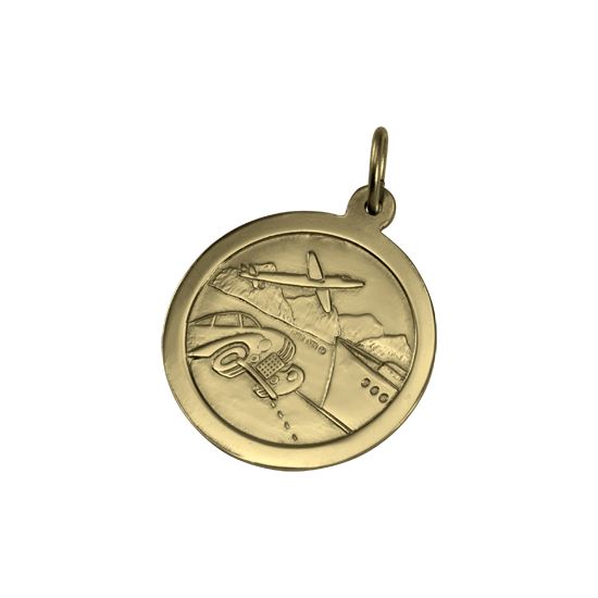 Gold St Christopher Pendant - Polished or Matt