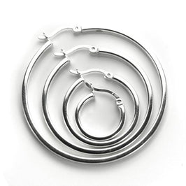 Sterling Silver 2mm Square Tube Hoop Earrings