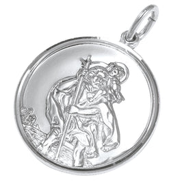 Sterling Silver St Christopher Pendant - Polished or Matt