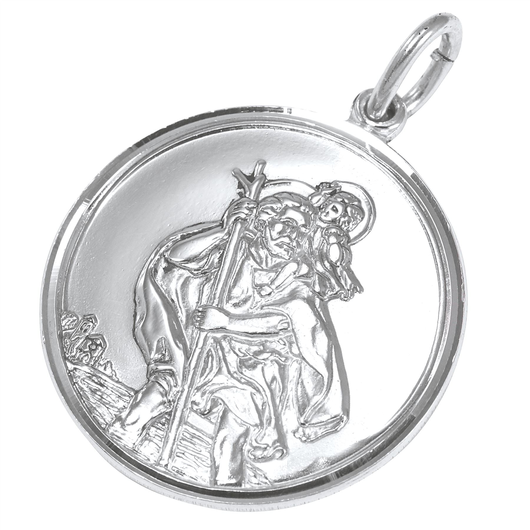 Sterling Silver St Christopher Pendant - Polished or Matt