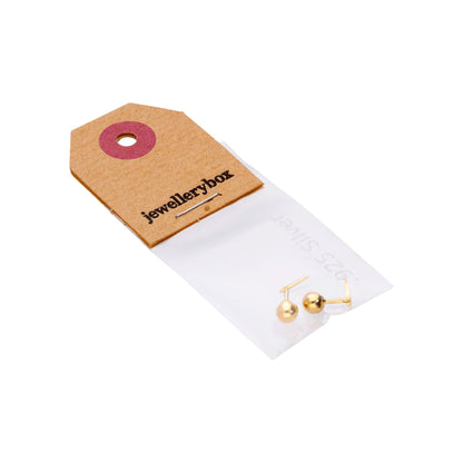 Gold Plated Sterling Silver Andalok Ball Stud Earrings 3mm -5mm