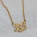 Personalised 9ct Yellow Gold Angel Number Necklace - 18 Inches