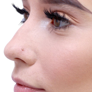 9ct Yellow Gold Ball 6mm Barbell Nose Pin Stud jewellerybox