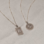 Personalised Sterling Silver Starburst Initial Necklace