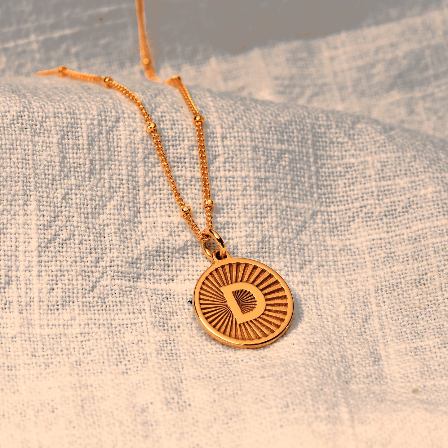 Personalised Sterling Silver Starburst Initial Necklace