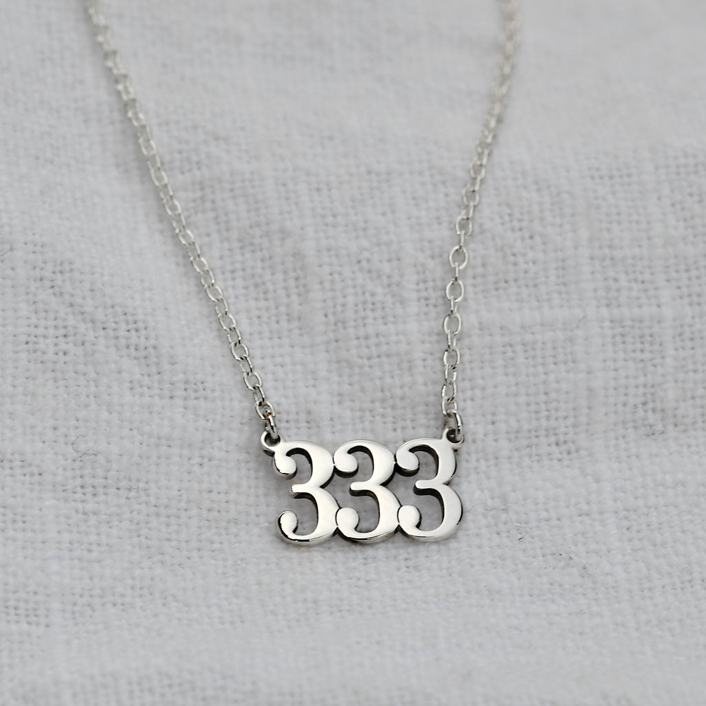 Personalised Sterling Silver Angel Number Necklace