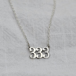 Personalised Sterling Silver Angel Number Necklace