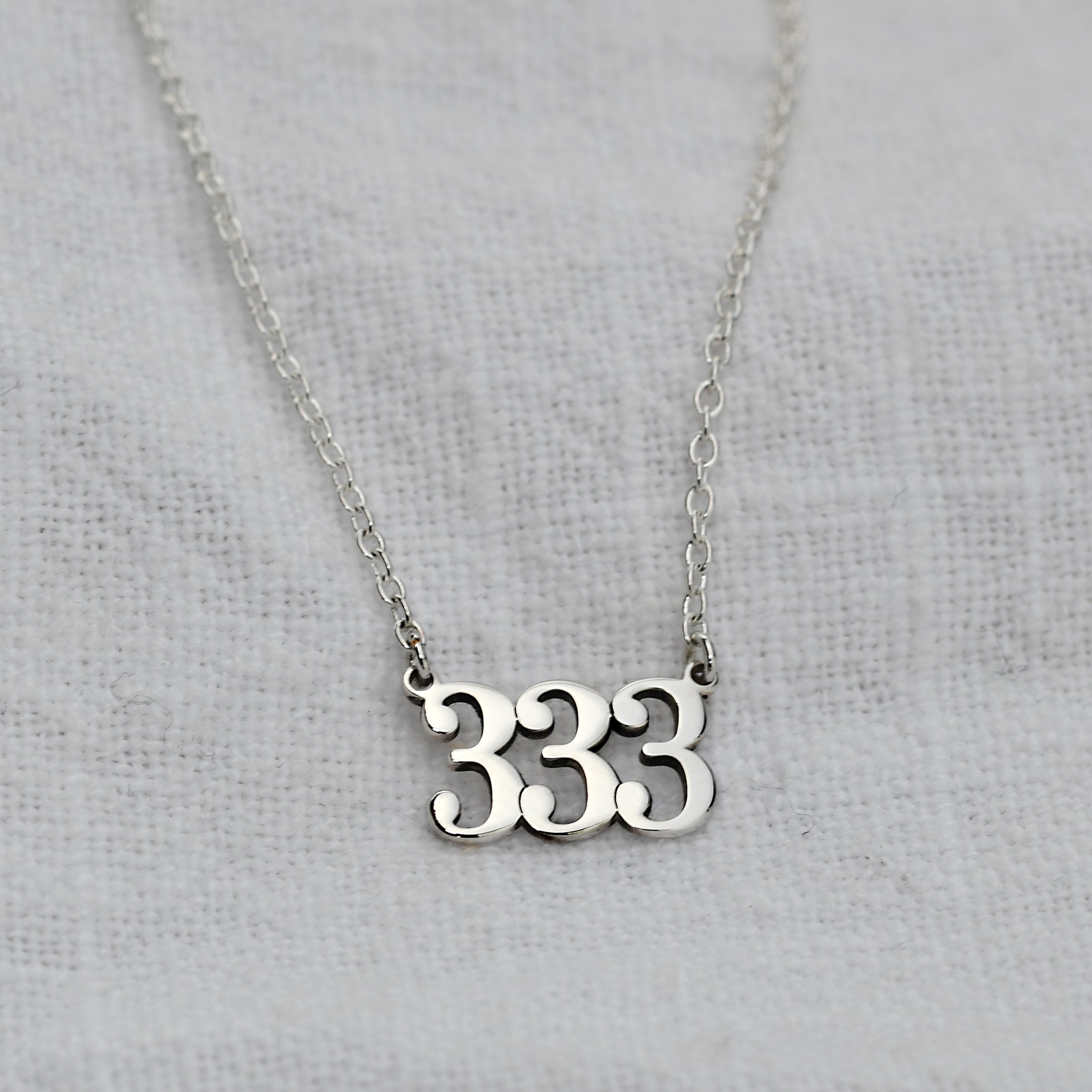 Personalised Sterling Silver Angel Number Necklace