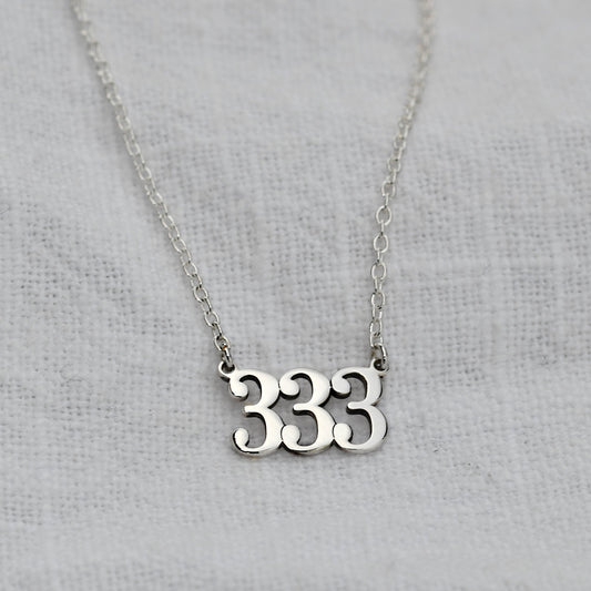 Personalised Sterling Silver Angel Number Necklace