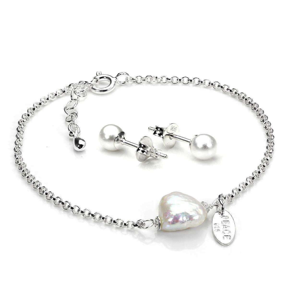 Sterling Silver Pearl Accessories Set